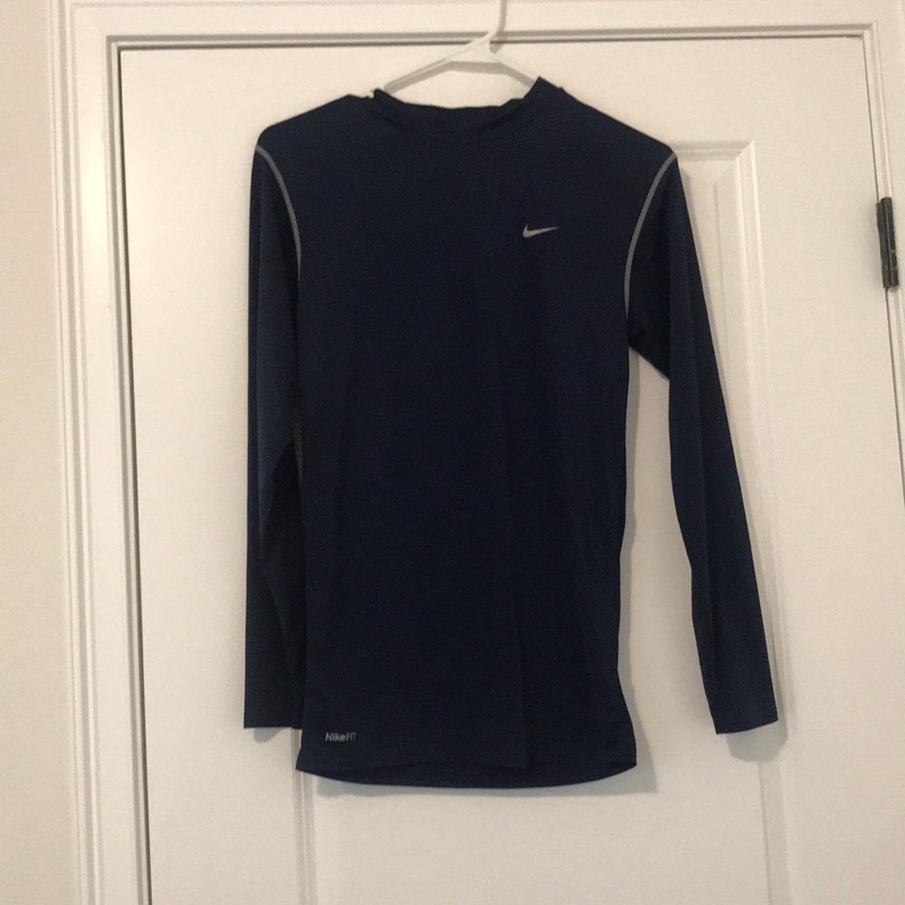 Navy/Silver Nike Pro Long Sleeve Short